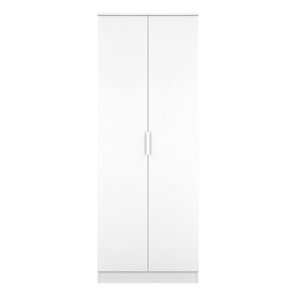 Plymouth Tall Wardrobe White 2 Doors 1 Shelf 74cm