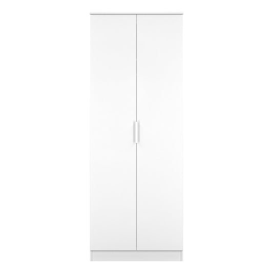 Plymouth Tall Wardrobe White 2 Doors 1 Shelf 74cm
