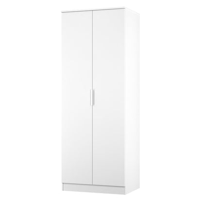 Plymouth Tall Wardrobe White 2 Doors 1 Shelf 74cm