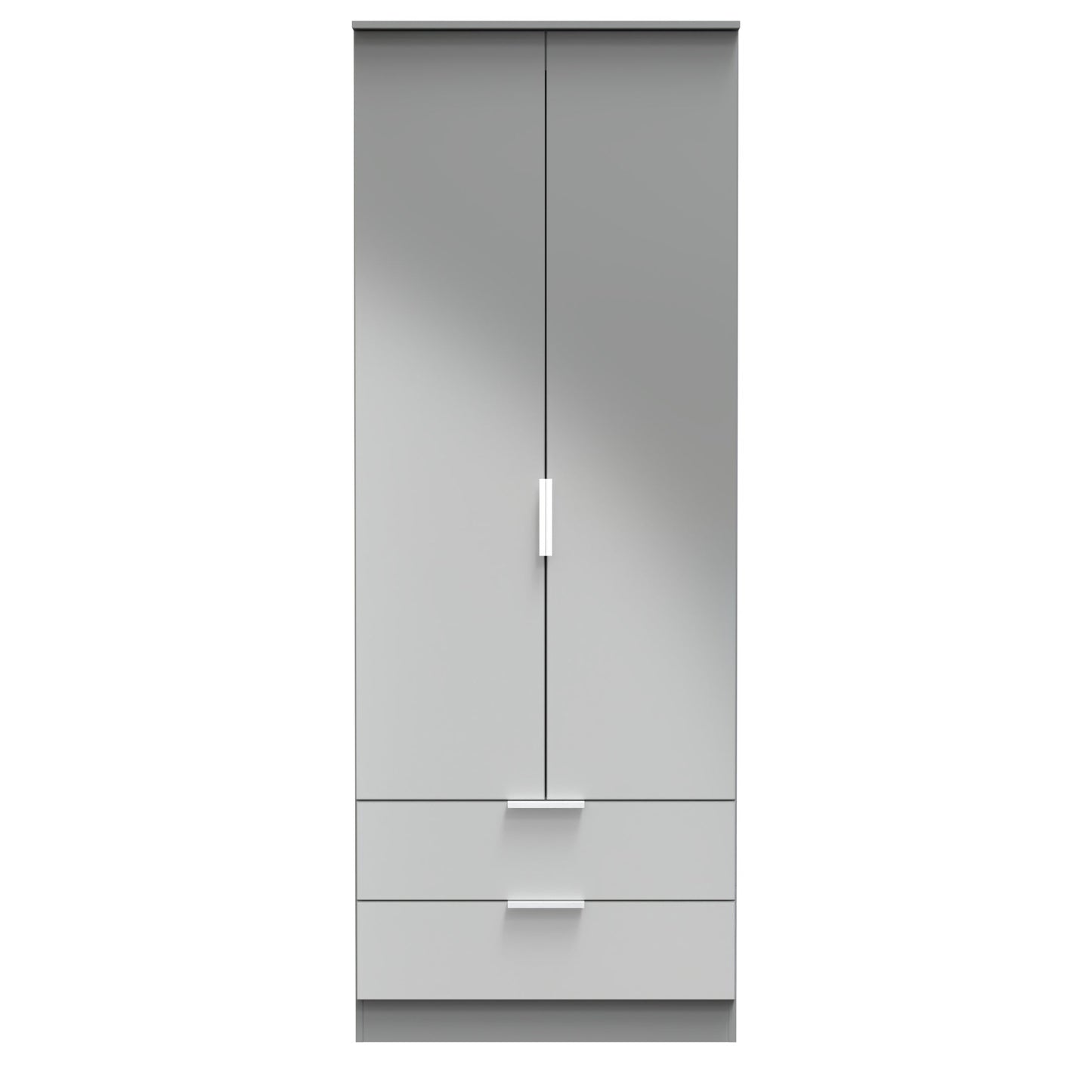 Plymouth Tall Wardrobe Grey 2 Doors 2 Drawers 74cm