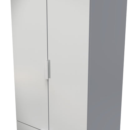 Plymouth Tall Wardrobe Grey 2 Doors 2 Drawers 74cm