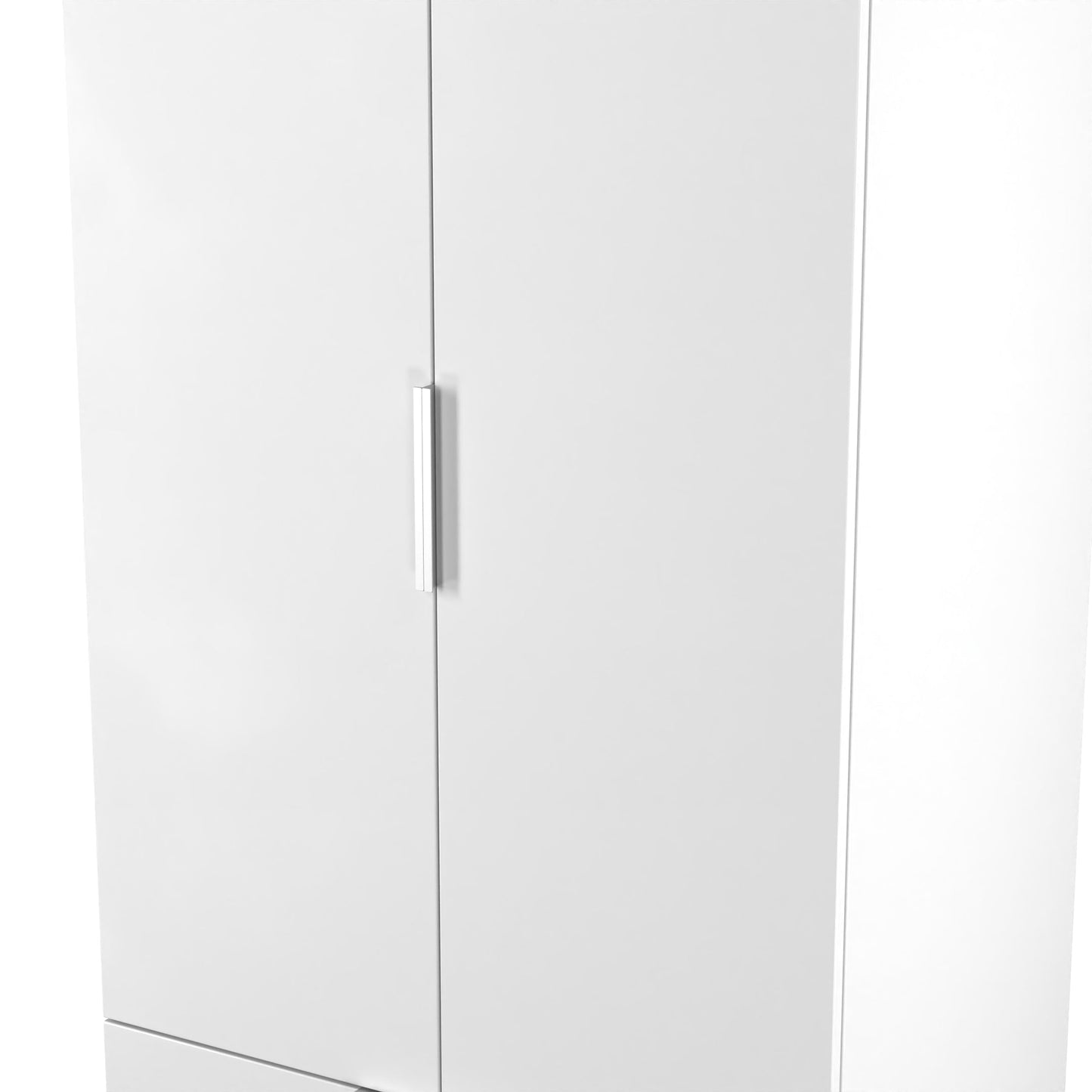 Plymouth Tall Wardrobe White 2 Doors 2 Drawers 74cm