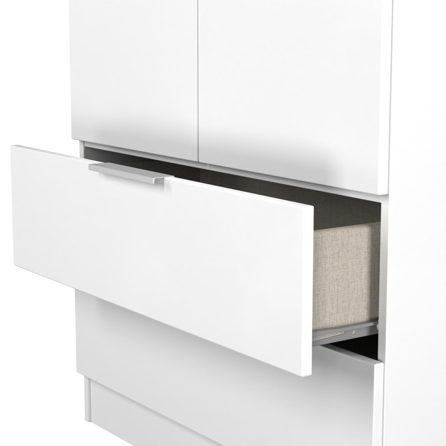 Plymouth Tall Wardrobe White 2 Doors 2 Drawers 74cm