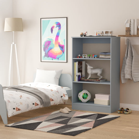 Plymouth Tall Bookcase Light Blue 3 Shelves 74cm