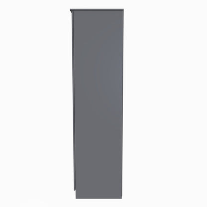 Plymouth Tall Wardrobe Grey 1 Shelf 2 Drawers 111cm