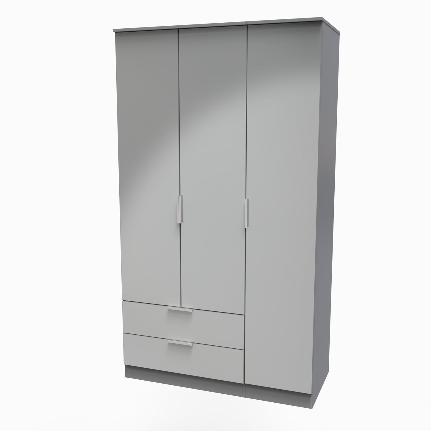 Plymouth Tall Wardrobe Grey 1 Shelf 2 Drawers 111cm