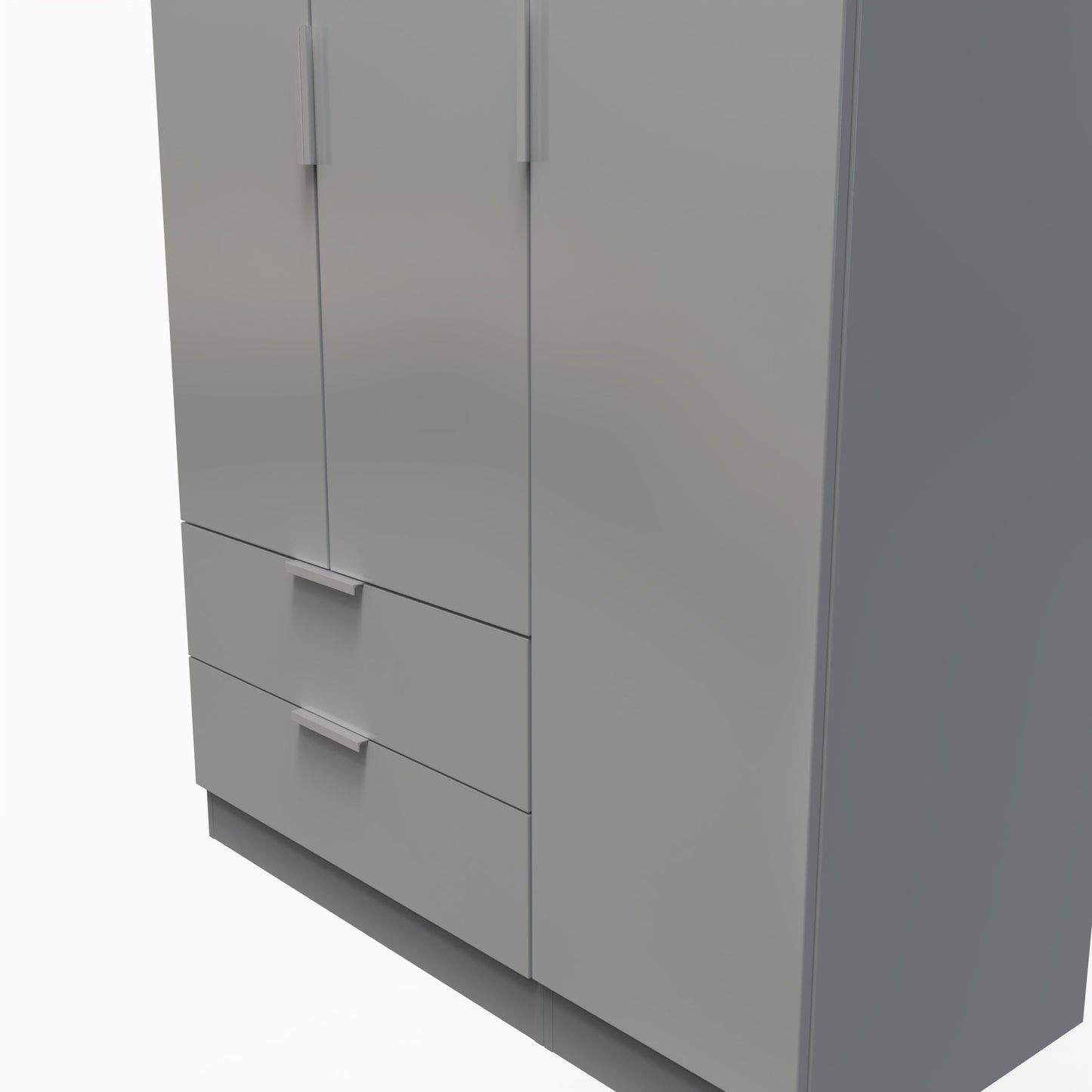 Plymouth Tall Wardrobe Grey 1 Shelf 2 Drawers 111cm