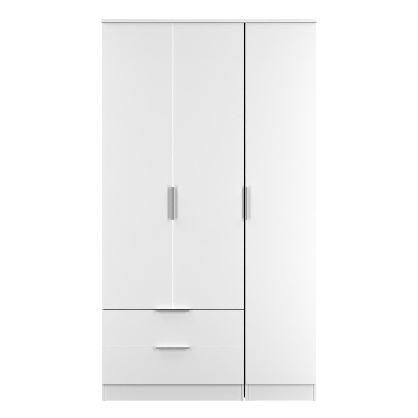 Plymouth Tall Wardrobe White 1 Shelf 2 Drawers 111cm