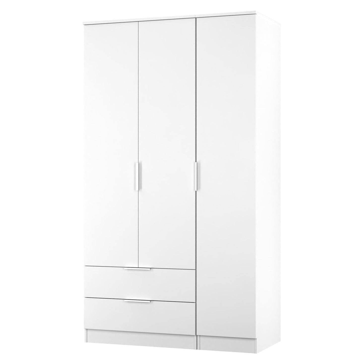 Plymouth Tall Wardrobe White 1 Shelf 2 Drawers 111cm