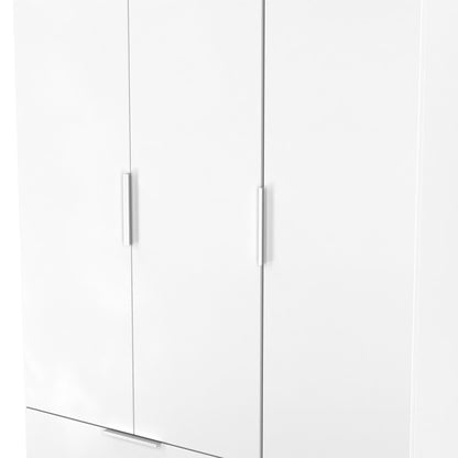 Plymouth Tall Wardrobe White 1 Shelf 2 Drawers 111cm