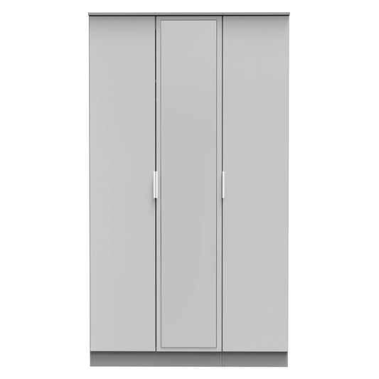Plymouth Tall Mirror Wardrobe Grey 1 Shelf 111cm
