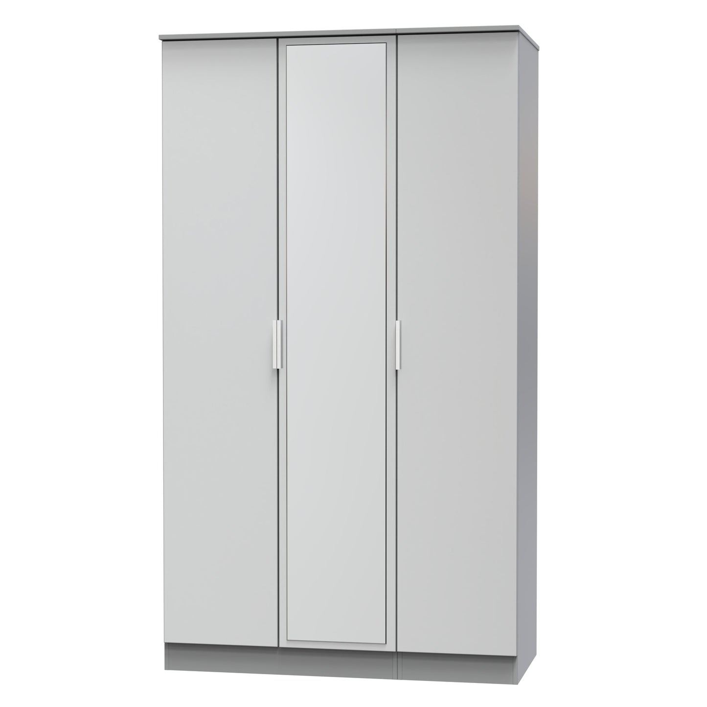 Plymouth Tall Mirror Wardrobe Grey 1 Shelf 111cm
