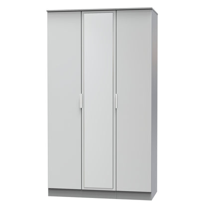 Plymouth Tall Mirror Wardrobe Grey 1 Shelf 111cm