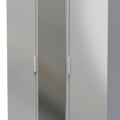 Plymouth Tall Mirror Wardrobe Grey 1 Shelf 111cm
