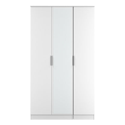 Plymouth Tall Mirror Wardrobe White 1 Shelf 111cm