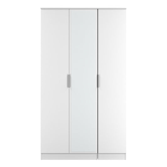 Plymouth Tall Mirror Wardrobe White 1 Shelf 111cm