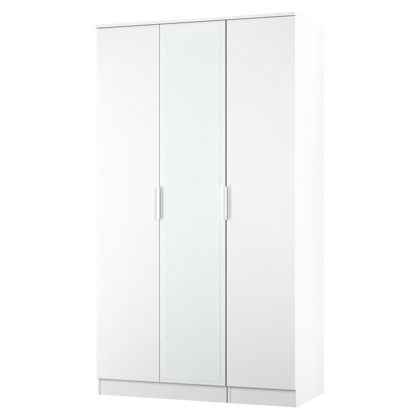 Plymouth Tall Mirror Wardrobe White 1 Shelf 111cm