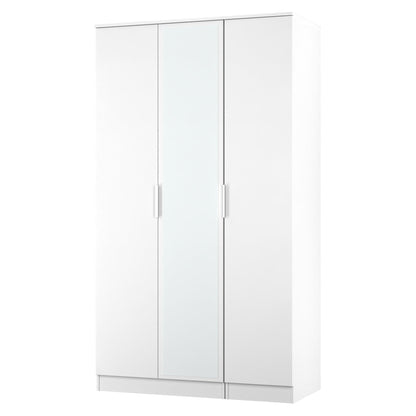Plymouth Tall Mirror Wardrobe White 1 Shelf 111cm
