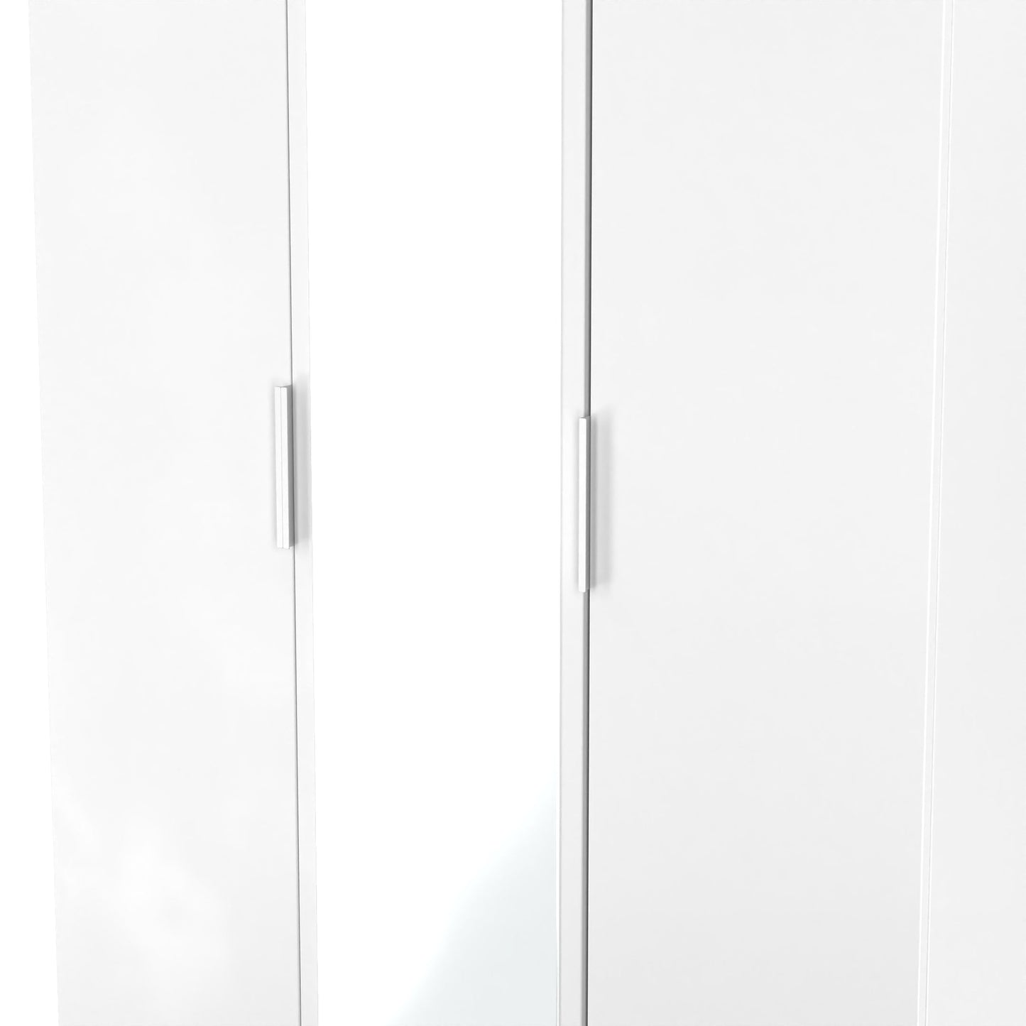 Plymouth Tall Mirror Wardrobe White 1 Shelf 111cm