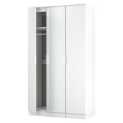 Plymouth Tall Mirror Wardrobe White 1 Shelf 111cm