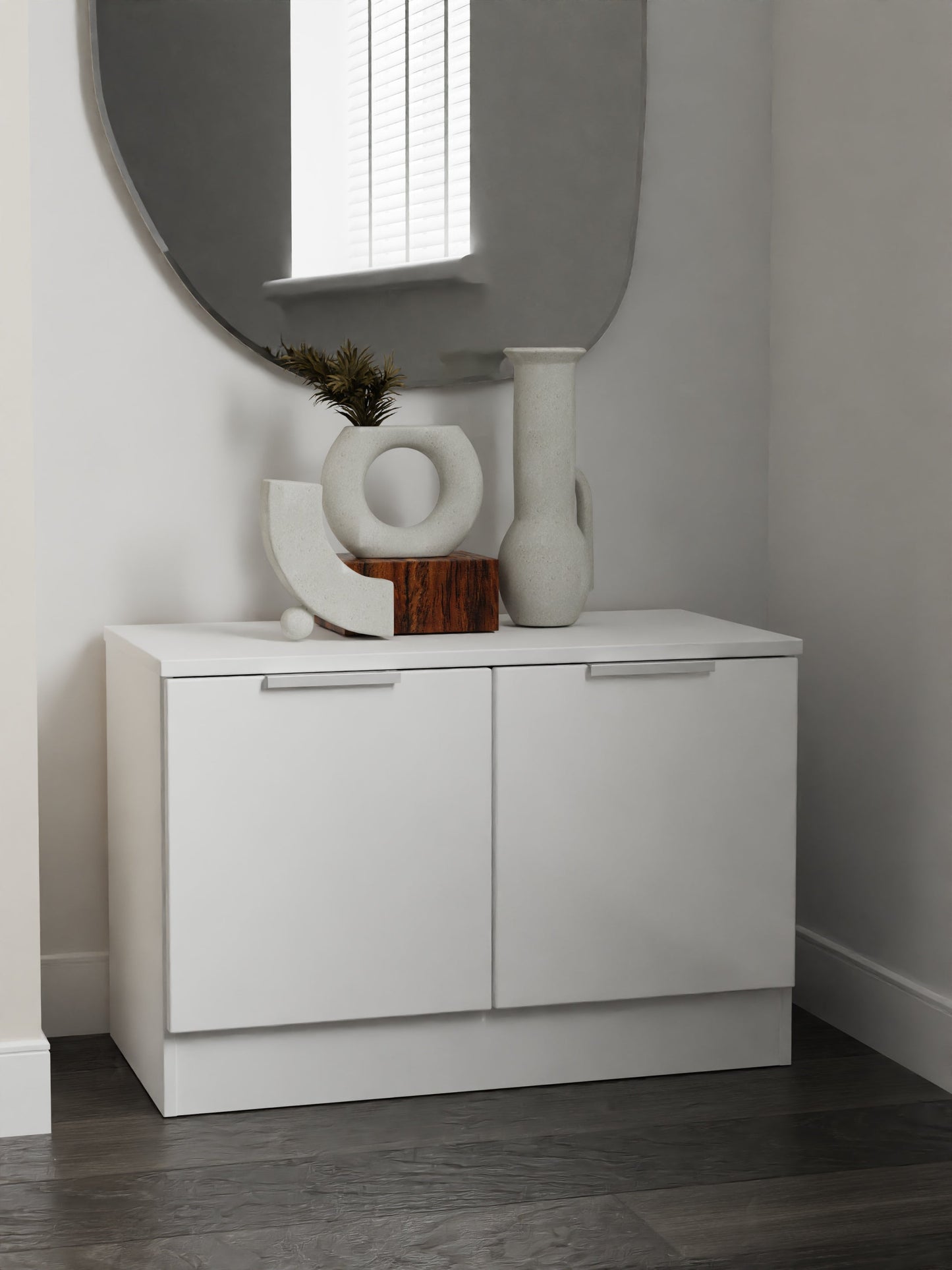 Plymouth TV Unit White 2 Doors 74cm