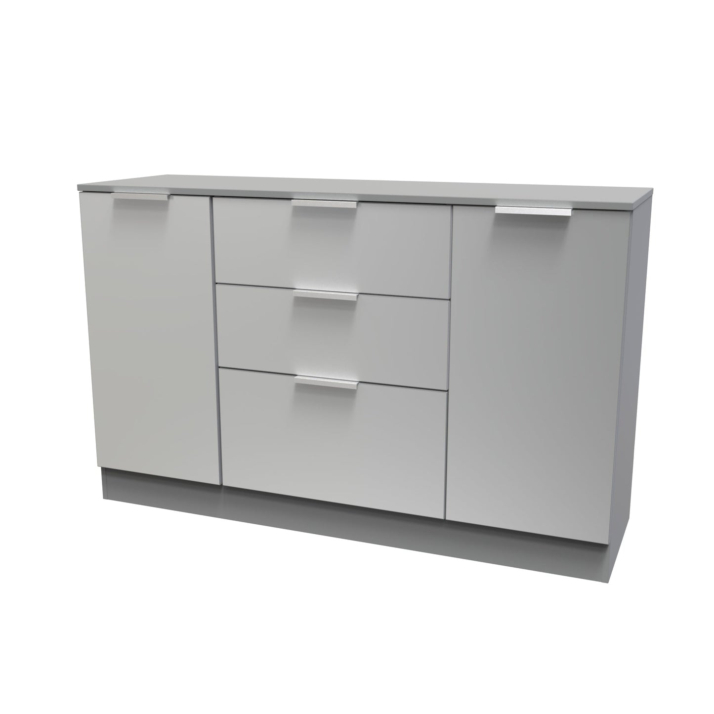 Plymouth Large Sideboard Grey 2 Doors 1 Shelf 3 Drawers 126cm