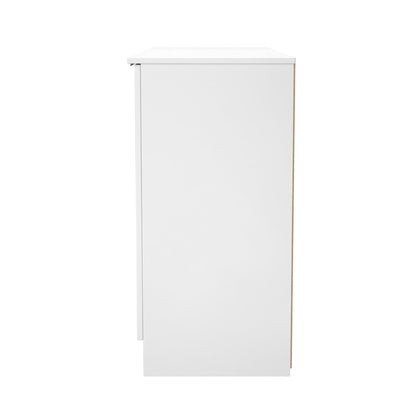 Plymouth Large Sideboard White 2 Doors 1 Shelf 3 Drawers 126cm