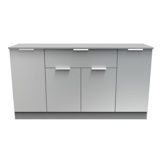 Plymouth Large Sideboard Grey 4 Doors 2 Shelves 1 Drawer 144cm