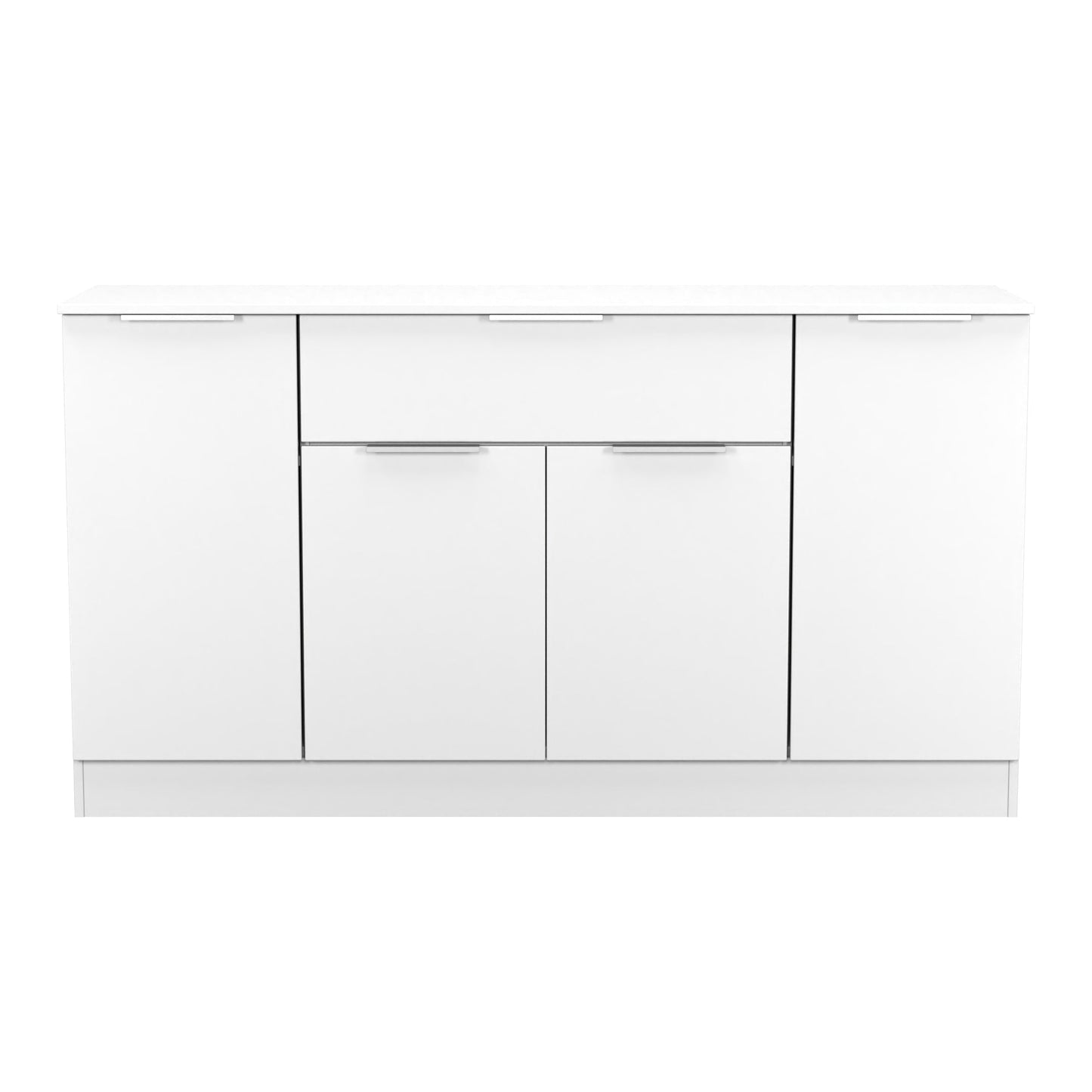 Plymouth Large Sideboard White 4 Doors 2 Shelves 1 Drawer 144cm