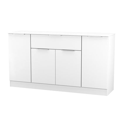 Plymouth Large Sideboard White 4 Doors 2 Shelves 1 Drawer 144cm