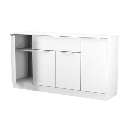 Plymouth Large Sideboard White 4 Doors 2 Shelves 1 Drawer 144cm