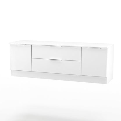 Plymouth TV Unit White 2 Drawers 2 Doors 144cm