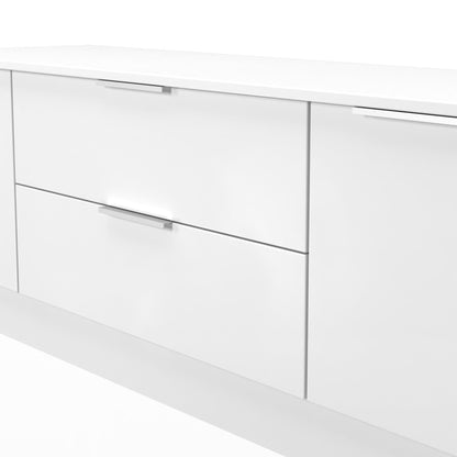 Plymouth TV Unit White 2 Drawers 2 Doors 144cm