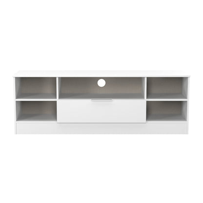 Plymouth TV Unit White 5 Shelves 1 Drawer 144cm