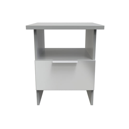 Plymouth Side Table Grey 1 Shelf 1 Drawer 44cm