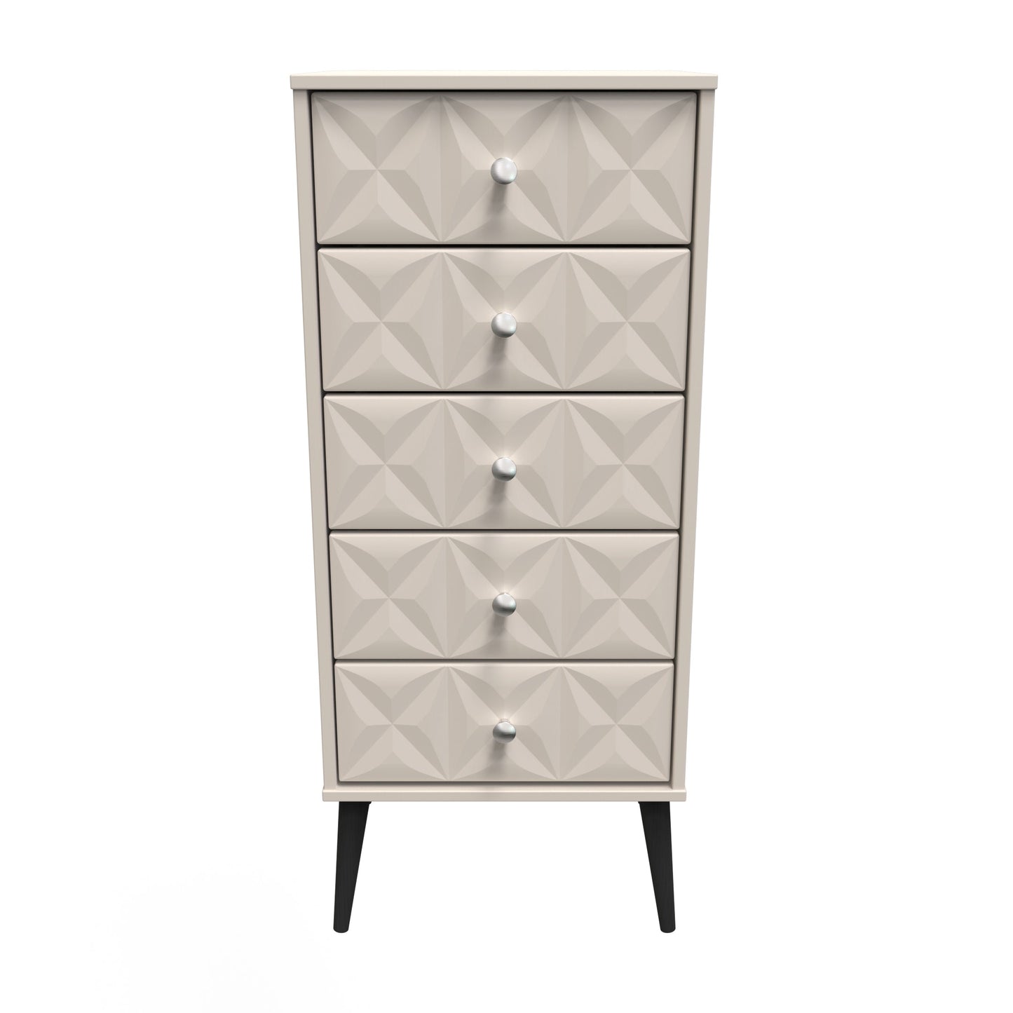 Pixel Tall Tallboy Off-white 5 Drawers 45cm