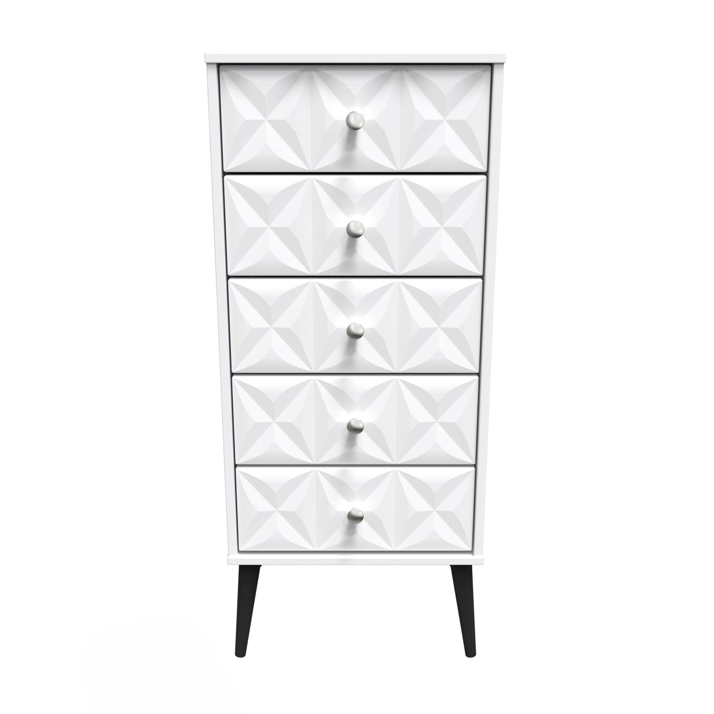 Pixel Tall Tallboy White 5 Drawers 45cm