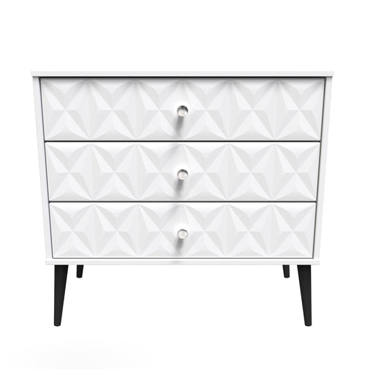 Pixel Chest of Drawers White 3 Drawers 77cm
