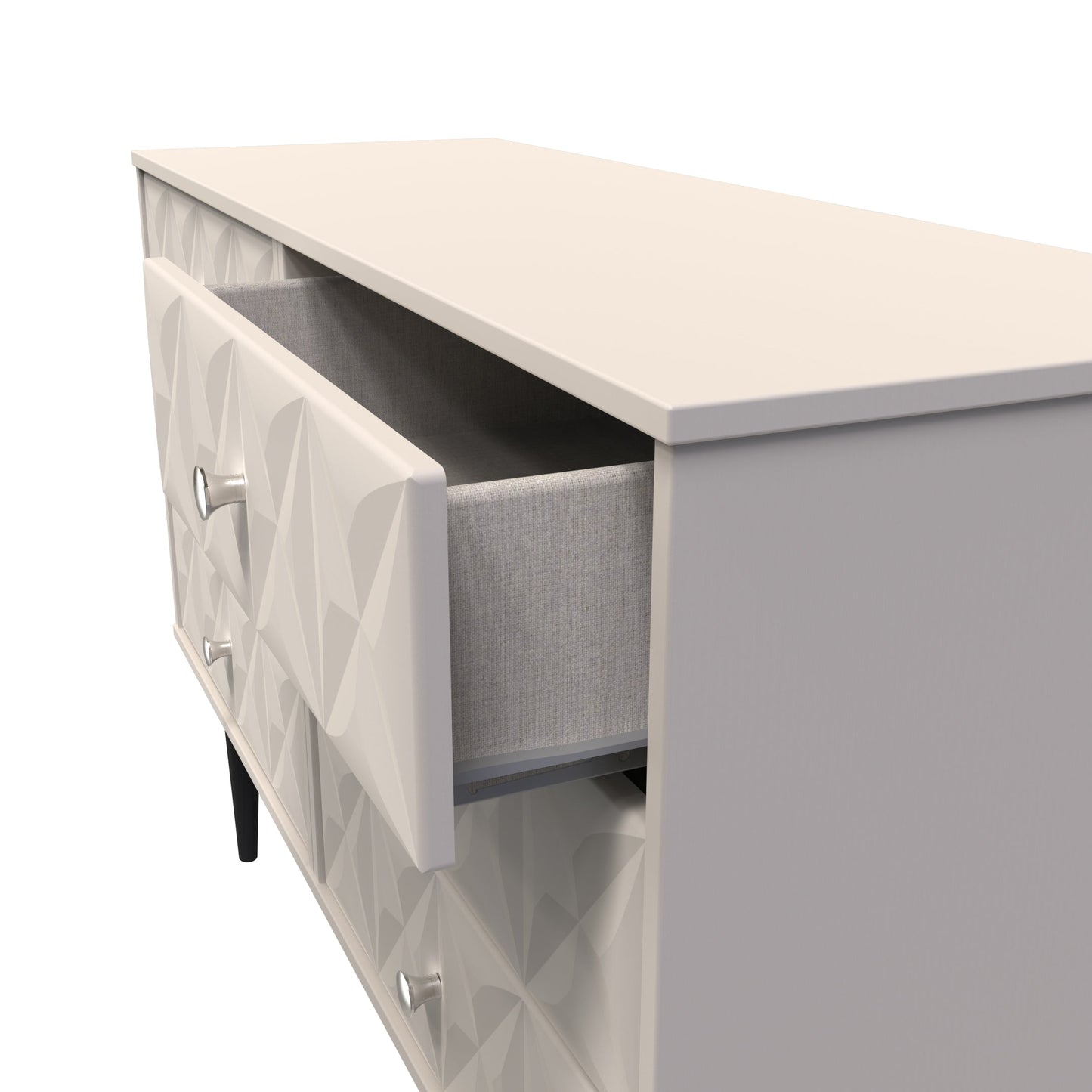 Pixel Large Chest of Drawers Off-white 6 Drawers 115cm