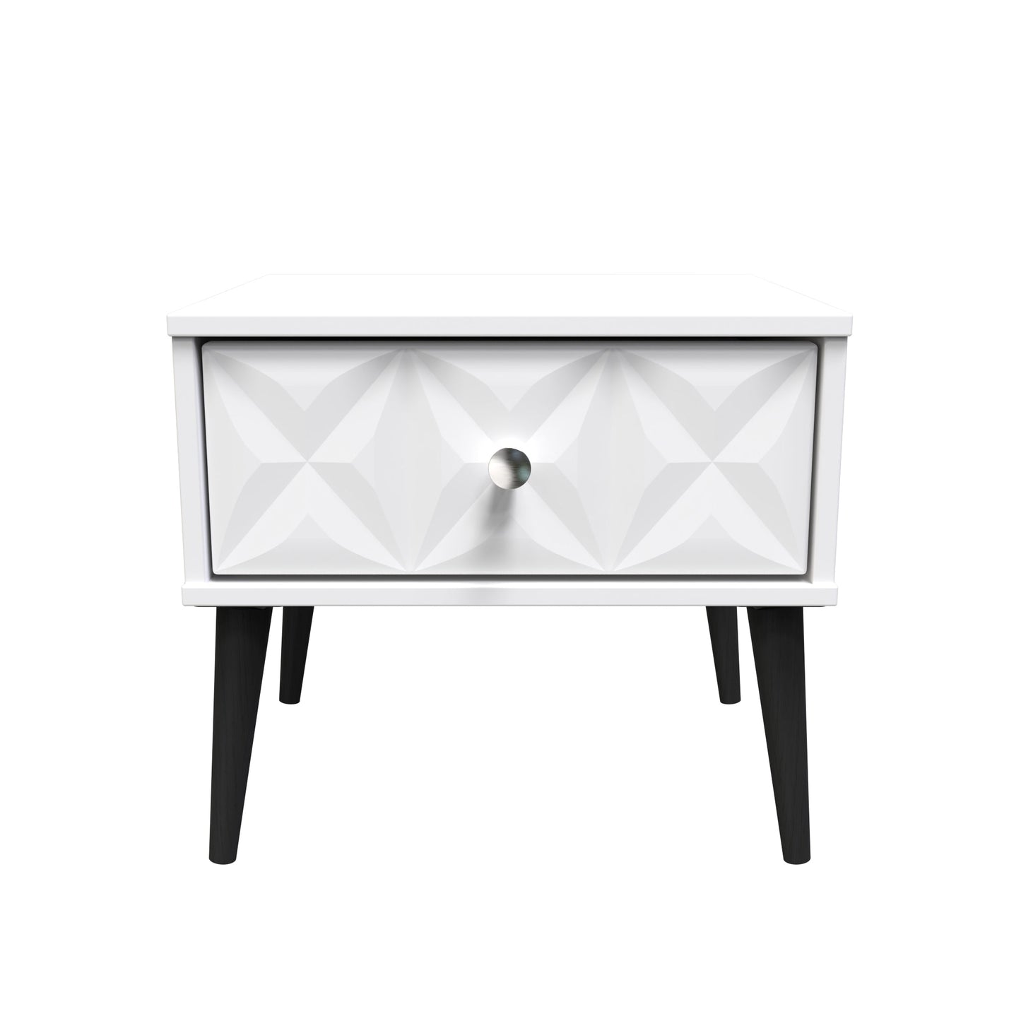 Pixel Bedside Table White 1 Drawer 45cm
