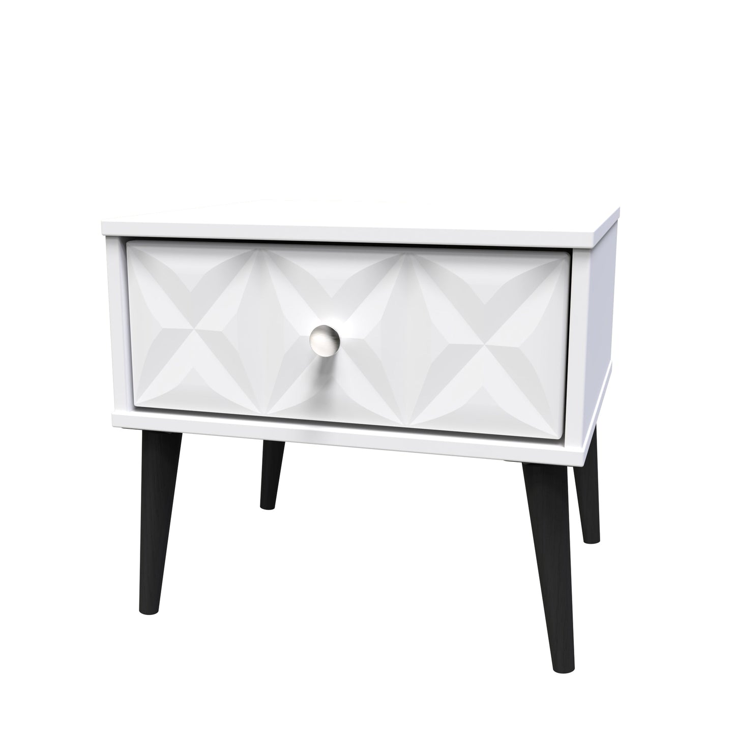 Pixel Bedside Table White 1 Drawer 45cm