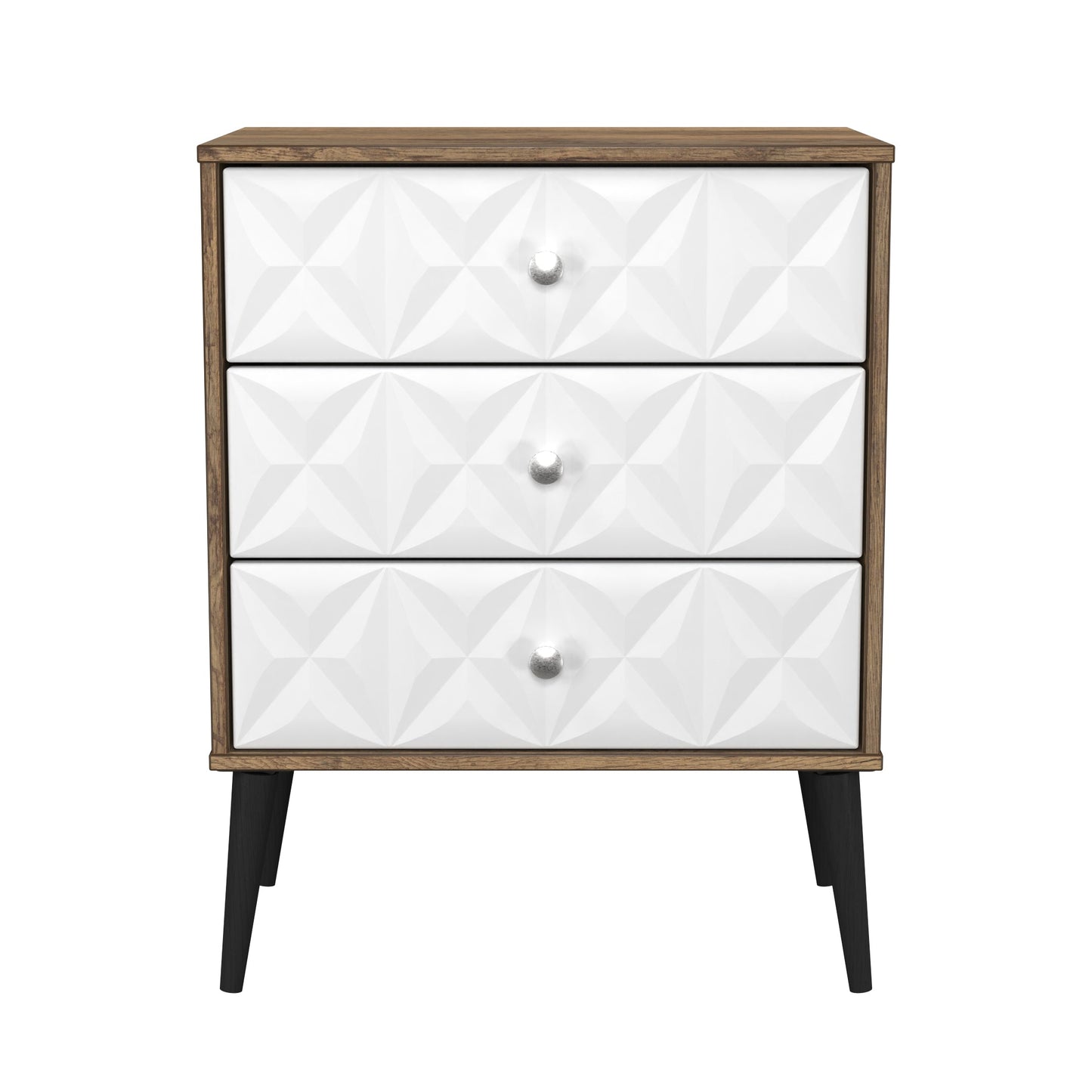 Pixel Chest of Drawers White & Vintage Oak 3 Drawers 58cm