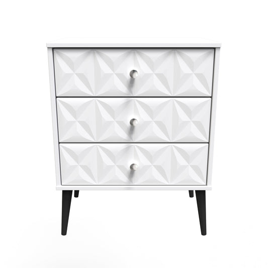 Pixel Chest of Drawers White 3 Drawers 40cm