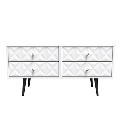 Pixel Large Chest of Drawers White 4 Drawers 115cm
