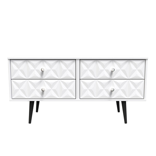 Pixel Large Chest of Drawers White 4 Drawers 115cm