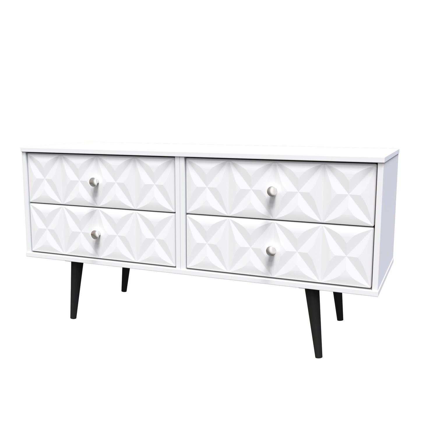 Pixel Large Chest of Drawers White 4 Drawers 115cm