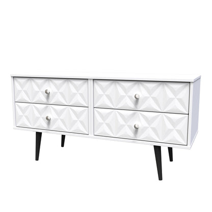 Pixel Large Chest of Drawers White 4 Drawers 115cm