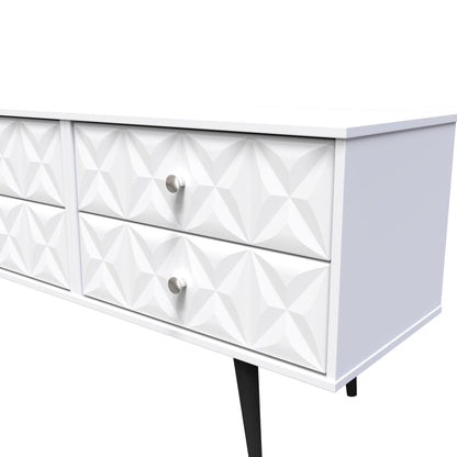 Pixel Large Chest of Drawers White 4 Drawers 115cm