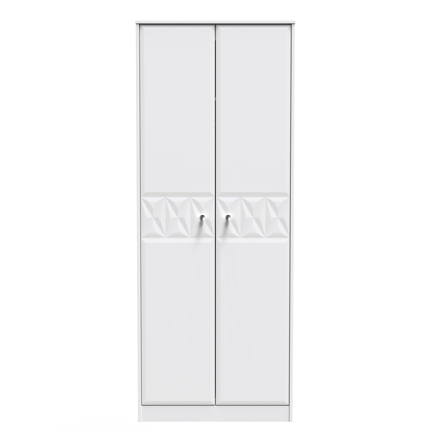 Pixel Tall Wardrobe White 2 Doors 1 Shelf 77cm