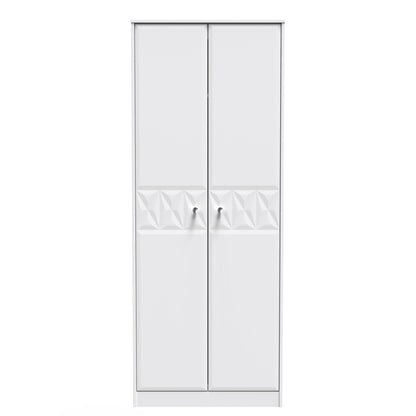 Pixel Tall Wardrobe White 2 Doors 1 Shelf 77cm